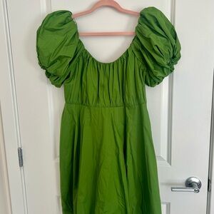 Abercrombie & Fitch Green Puff Sleeve Emerson Mini Dress